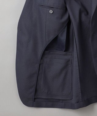 GOTAIRIKU 【通気性/ストレッチ/洗える】エアレースジャケット_ヘリンボーン柄 ネイビーヘリンボーン柄