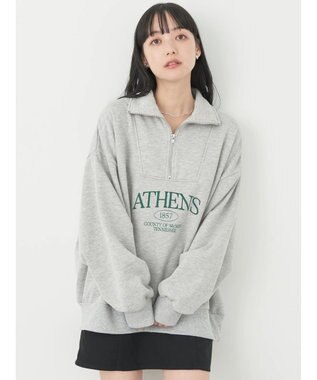 earth music&ecology ハーフジップロゴチュニック