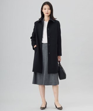 J.PRESS LADIES L 【洗える】ウールスムース スカート グレー系