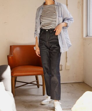 woadblue ＜坪田あさみさんコラボ＞ワイドテーパード  デニムパンツ RIGIDBLUE