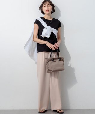 23区 【WEB&一部店舗限定】ストレッチジョーゼット ワイドパンツ ピンク系