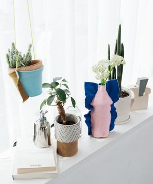 TRICOTE HANGING PLANT POT COVER S 72PINK