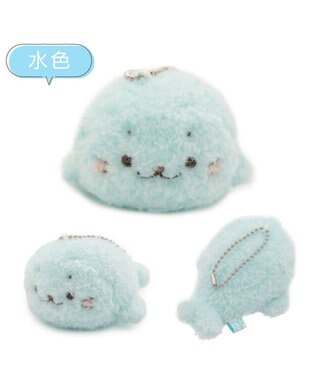 Mother garden しろたん ふわふわキーホルダー 《水色》 単品 ライトブルー