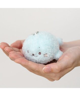 Mother garden しろたん ふわふわキーホルダー 《水色》 単品 ライトブルー