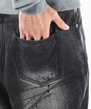WEGO 【ユニセックス着用ITEM】スーパーバギーダーティデニムパンツ デニムブラックソノタ