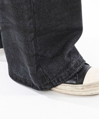 WEGO 【ユニセックス着用ITEM】スーパーバギーダーティデニムパンツ デニムブラックソノタ