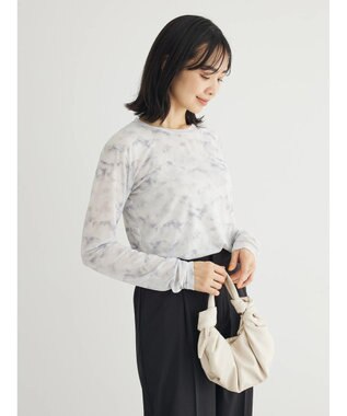 Green Parks クルーネックアソート柄シアープルオーバー Gray