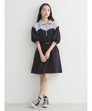 earth music&ecology ハーフＺＩＰミニワンピース Black