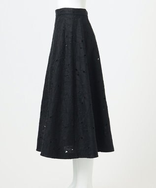23区 【R(アール)】リネンエンブロイダリー スカート ブラック系