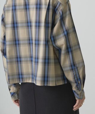 AMERICAN HOLIC イージーケアショート丈チェックシャツ Beige