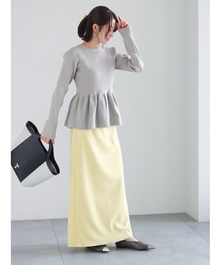 Te chichi ストレッチジョーゼットナロースカート《2026 spring catalog item》 イエロー