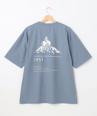 SHARE PARK LADIES 【UVカット・吸水速乾・ストレッチ・軽量 】バックプリントTシャツ ブルー系