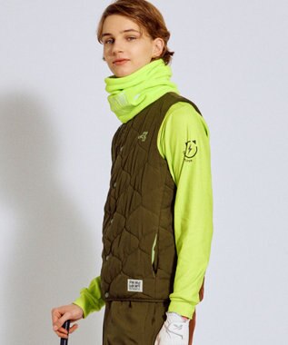 PW CIRCULUS 【撥水加工 / ストレッチ】【MEN】キルティング中綿インナーベスト ゴルフ カーキ系