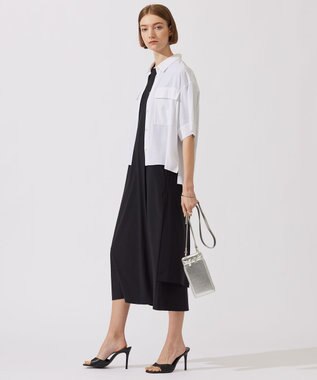 ICB 【洗える】T/Rドライリネン クロップドシャツ オフホワイト系