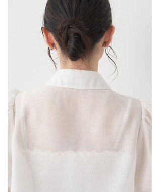 earth music&ecology ＳＥＴ２点シアークロップドシャツ×シャーリングタンク Ivory