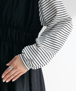 Green Parks シャーリングドッキングワンピース Black