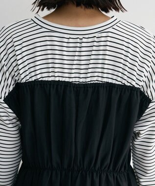 Green Parks シャーリングドッキングワンピース Black