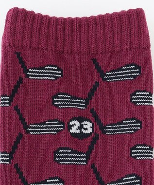 23区GOLF 【WOMEN】クラブ柄 レギュラーソックス オールドローズ系