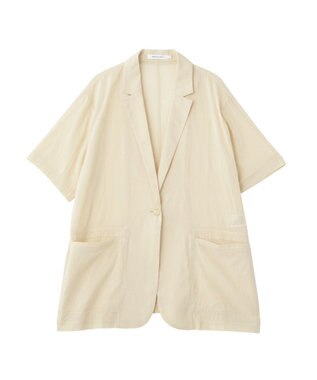 AMERICAN HOLIC 【接触冷感】シアーテーラード半袖ジャケット Ivory