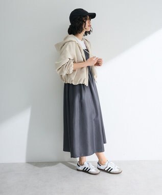 Green Parks シャーリングドッキングワンピース Gray