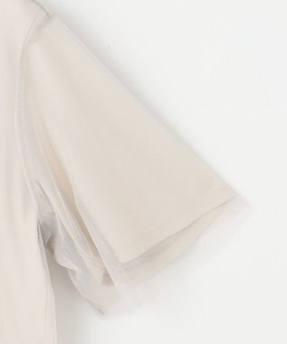 自由区 【洗える】シアーチュールプルオーバー カットソー ベージュ