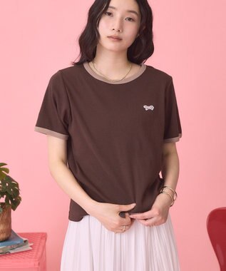 AMERICAN HOLIC 【PENNEY'S】配色リンガーTシャツ Brown