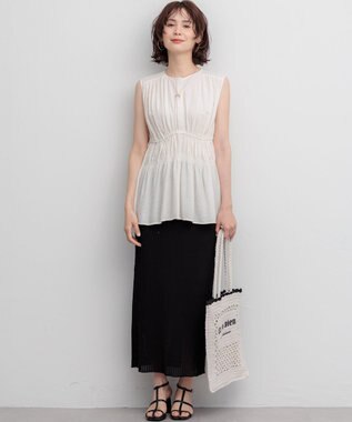 組曲 【先行予約】シアーリンクルクロス ティアードブラウス エクリュ系