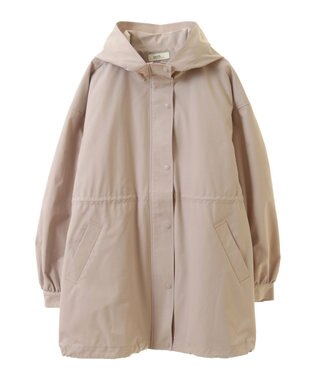 earth music&ecology ドロストミドル丈パーカー ピンクベージュ