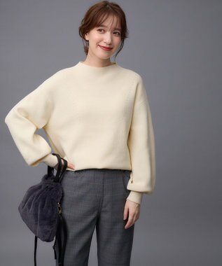 ANY 【洗濯機可能/8色展開】ソフトタッチポリエステルニット エクリュ