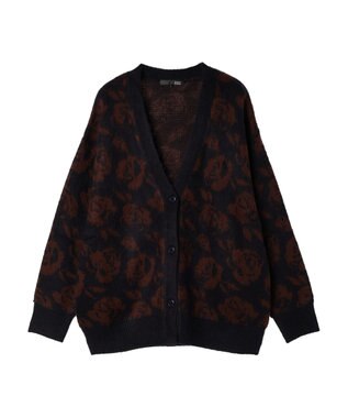 Green Parks ・ＳＵＧＡＲ　ＳＰＯＯＮ　フラワーシャギーカーディガン Navy