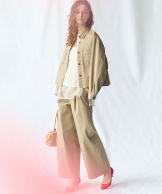 23区 S 【先行予約】ストレッチギャバ チノ ワイド パンツ ベージュ系