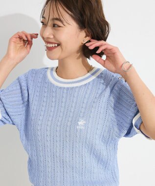 CRAFT STANDARD BOUTIQUE 別注/BHPC 刺繍ケーブル編みニット Sax