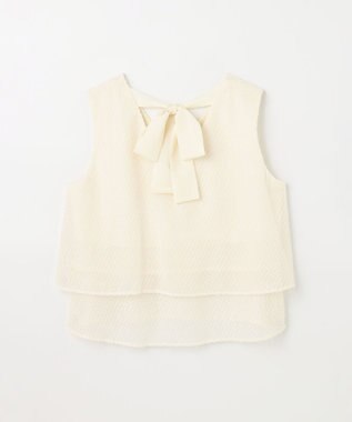 GRACE CONTINENTAL シフォンカットジャガードトップ キナリ