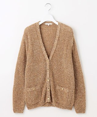 自由区 S 【カタログ掲載】ラメファンシーツイード カーディガン キャメル系
