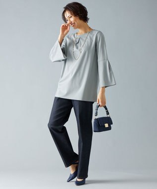 自由区 S 【洗える】エッセンシャルポンチクルーネック カットソー ライトグリーン系