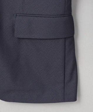 GOTAIRIKU 【通気性/ストレッチ/洗える】エアレースジャケット_ヘリンボーン柄 ネイビーヘリンボーン柄