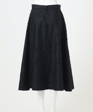 23区 【R(アール)】リネンエンブロイダリー スカート ブラック系