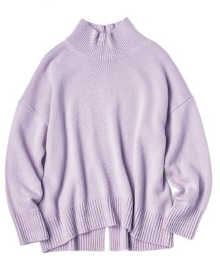 23区 S 【好評につき新色追加/CLASSY.1月号掲載】ウールカシミヤブレンド スタンドネック ニット ライラック系