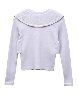 earth music&ecology Ｖネックフリルニットカーディガン Lavender