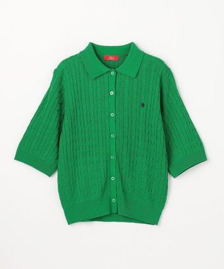 ANY 【POLO BCS別注】ケーブルニットポロ グリーン