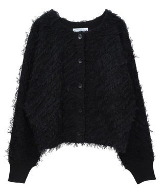 Green Parks フリンジニットカーディガン Black