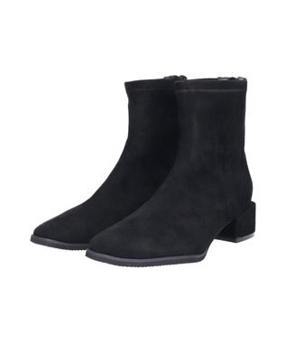 Bridget Birkin 【PARADIS COULEUR】スクエアトウバックジップストレッチブーツ ブラックスウェード