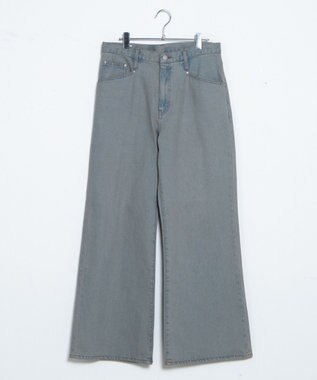WEGO ルーズフィットフレアパンツ デニム中濃加工色