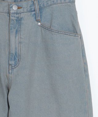 WEGO ルーズフィットフレアパンツ デニム中濃加工色