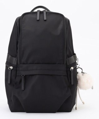 ICB 【4/3-4/19期間限定・受注生産】選べるチャーム 8ポケットナイロンリュック カスタマイズ ファー白&フェイクレザーロープ白