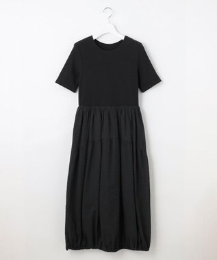 23区 L 【SLOW/一部店舗限定】コットンローンウェーブ バルーン ワンピース ブラック系