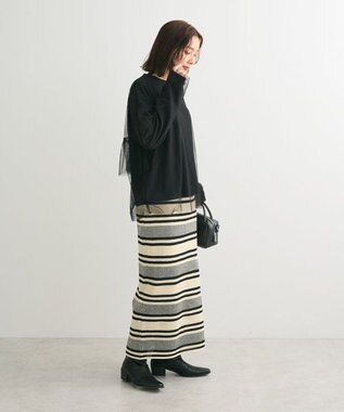 Green Parks ・ＥＬＥＮＣＡＲＥ　ＤＵＥ　チュールレイヤードロンＴＥＥ Black