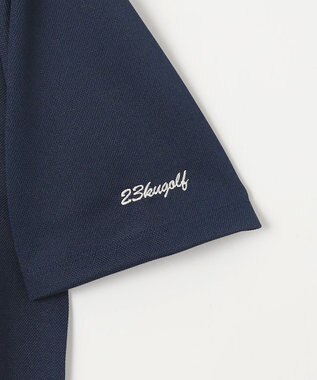 23区GOLF 【WEB限定】【MEN】【吸水速乾/UVケア】襟ロゴ モックネックシャツ ネイビー系