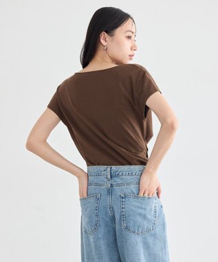 earth music&ecology フレンチスリーフドレーププルオーバー Brown