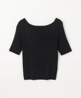GRACE CONTINENTAL リブカシュクールニットトップ ブラック